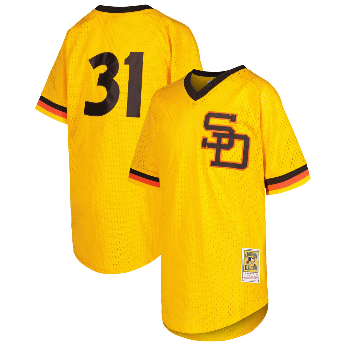 Dave Winfield San Diego Padres Mitchell Ness Youth Cooperstown Collection Mesh Batting Practice Jersey Gold