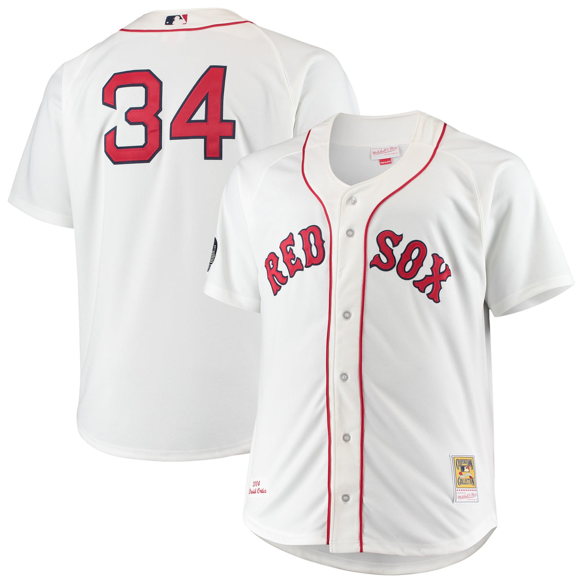 David Ortiz Boston Red Sox Mitchell Ness Big Tall Home Authentic Player Jersey White