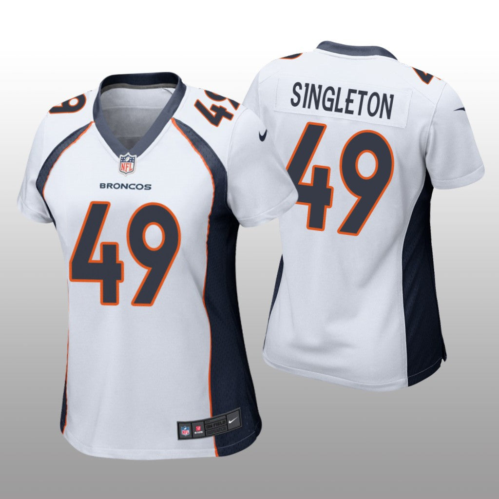 Denver Broncos Alex Singleton White Jersey Game Women's