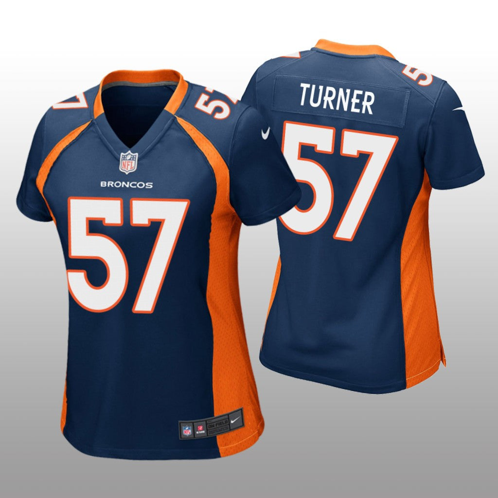 Denver Broncos Billy Turner Navy Jersey Game Women's