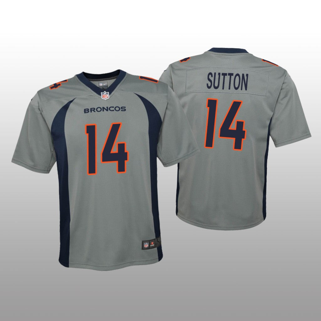 Denver Broncos Courtland Sutton Gray Jersey Inverted Game Youth
