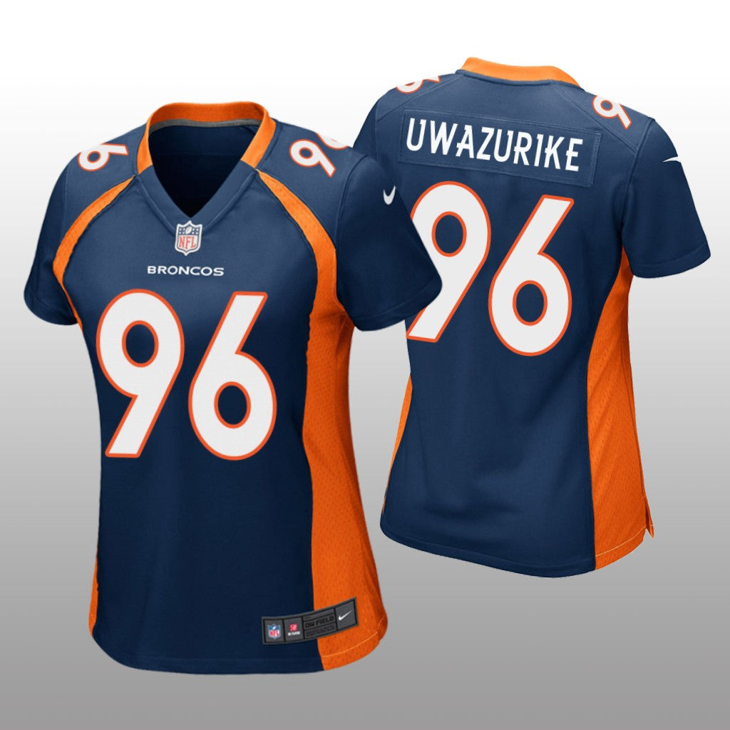 Denver Broncos Eyioma Uwazurike Navy Jersey Game Women's