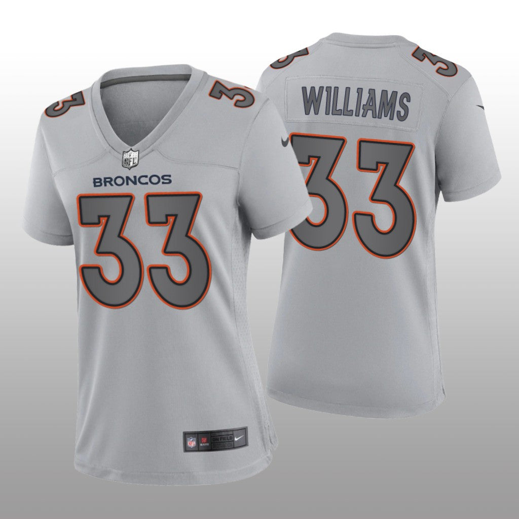Denver Broncos Javonte Williams Gray Jersey Atmosphere Fashion Game Women's