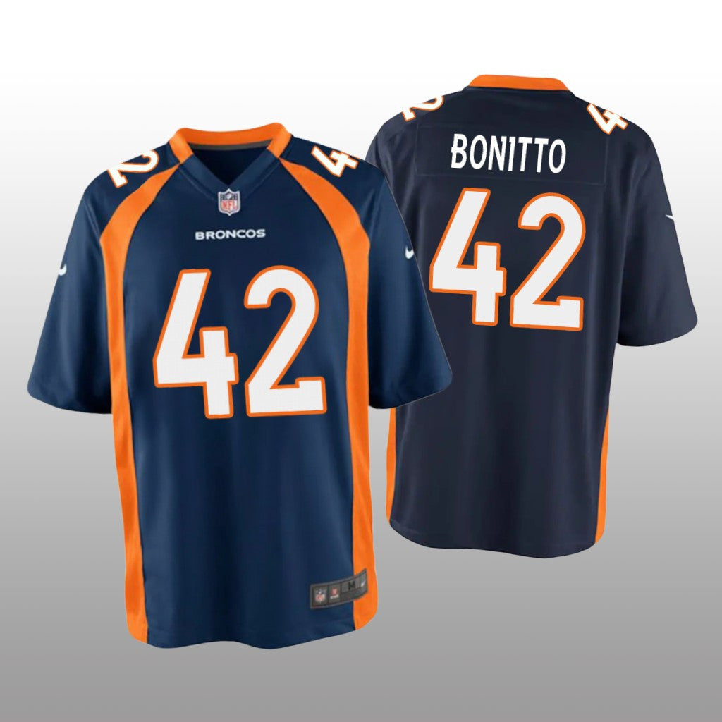 Denver Broncos Nik Bonitto Navy Jersey Game Youth