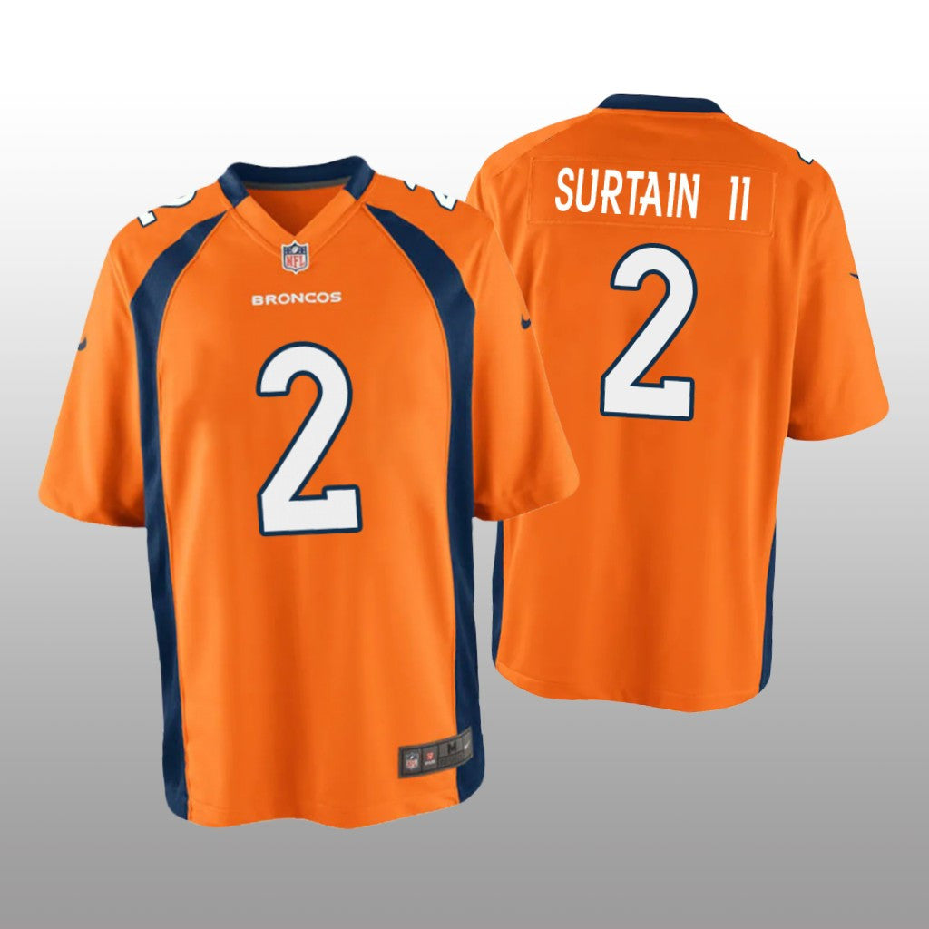 Denver Broncos Patrick Surtain II Orange Jersey Game Youth