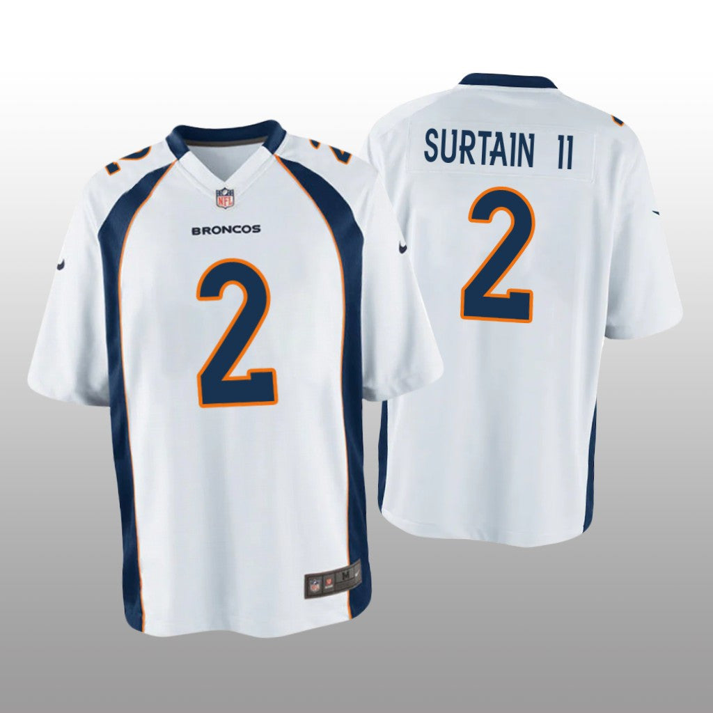 Denver Broncos Patrick Surtain II White Jersey Game Youth
