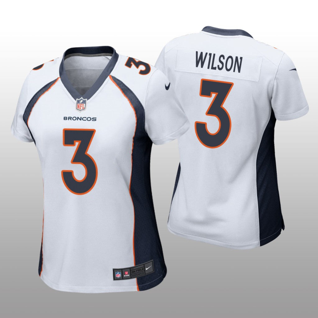 Denver Broncos Russell Wilson White Jersey Game Women's