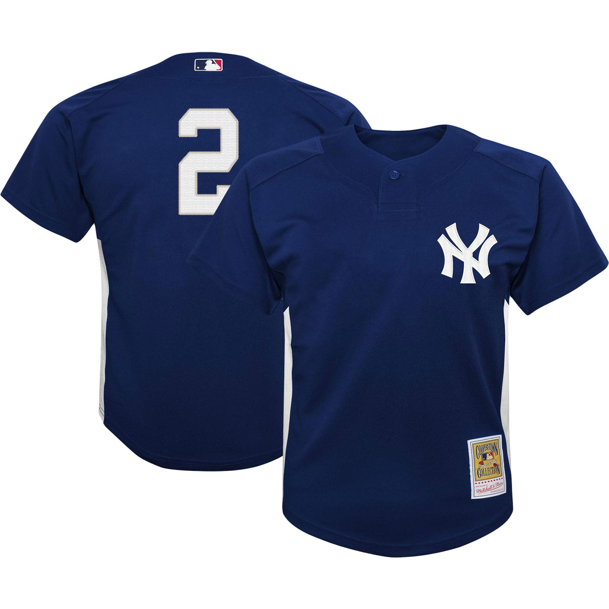 Derek Jeter New York Yankees Mitchell Ness Youth Team Cooperstown Collection Mesh Batting Practice Jersey Navy