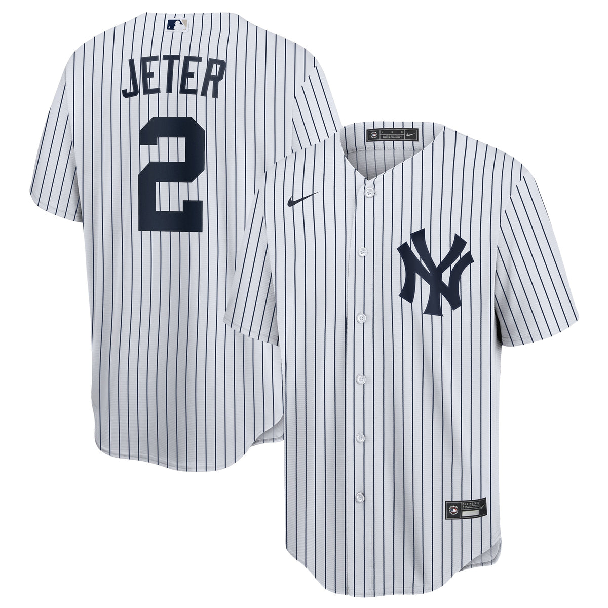 Derek Jeter New York Yankees Nike Home Replica Player Name Jersey White/Navy