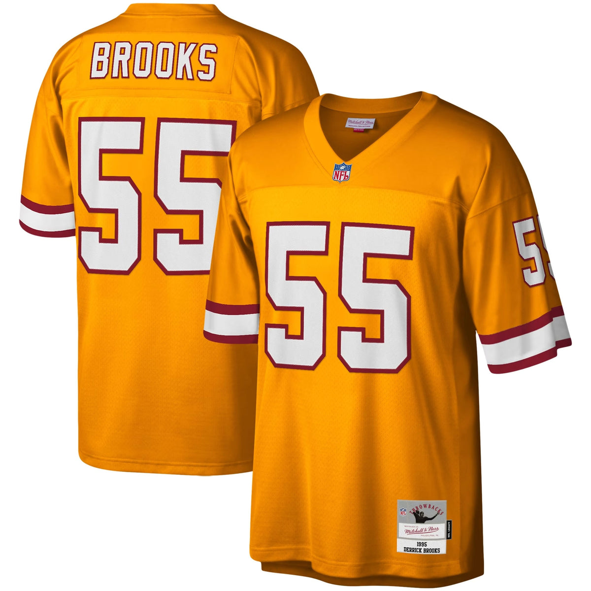 Derrick Brooks Tampa Bay Buccaneers Mitchell Ness Big Tall 1995 Legacy Retired Player Jersey Orange