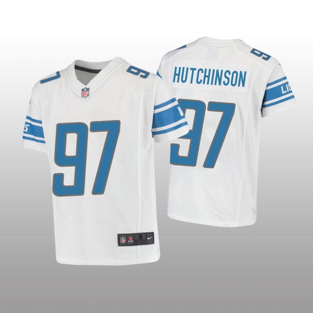 Detroit Lions Aidan Hutchinson White Jersey Game Youth