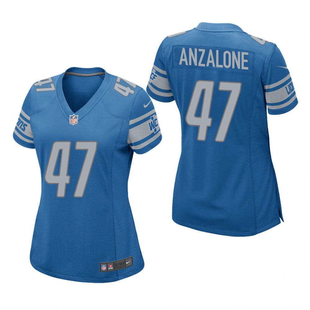 Detroit Lions Alex Anzalone Blue Jersey Game Women's