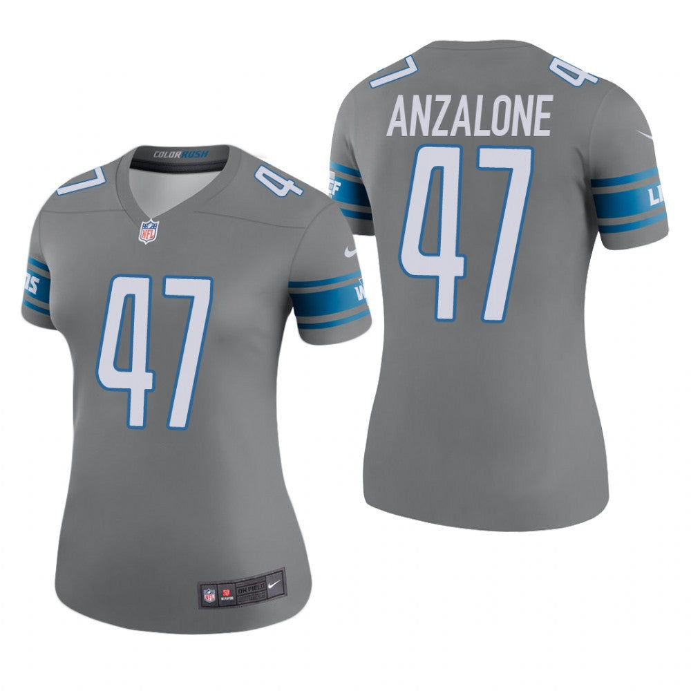 Detroit Lions Alex Anzalone Steel Jersey Color Rush Legend Women's