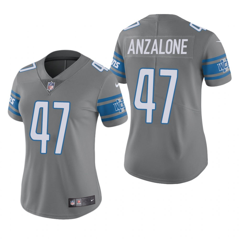 Detroit Lions Alex Anzalone Steel Jersey Color Rush Limited Women's