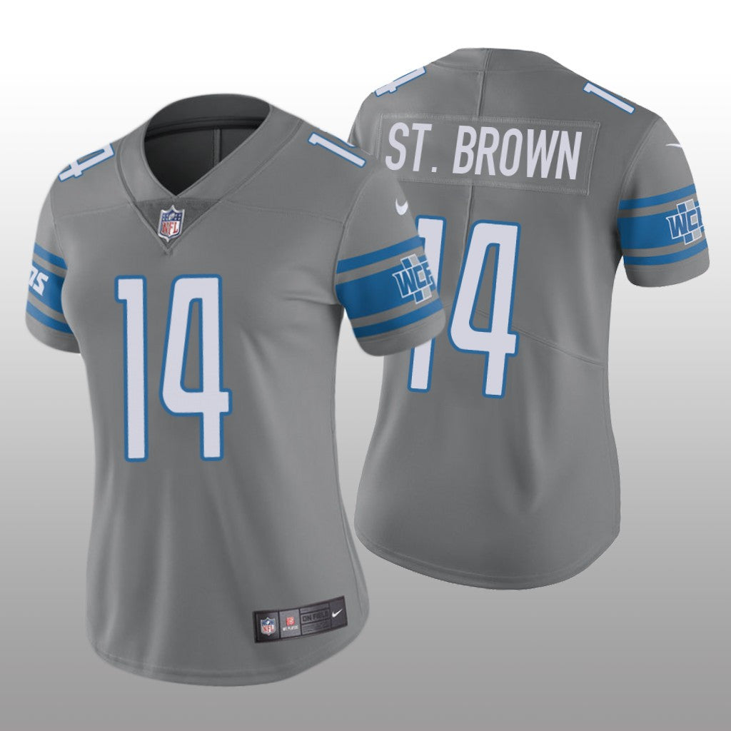 Detroit Lions Amon-Ra St. Brown Steel Jersey Color Rush Limited Women's