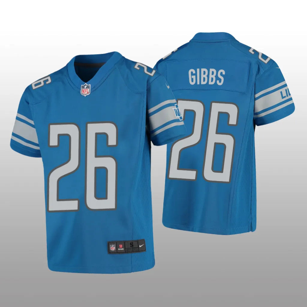 Detroit Lions Jahmyr Gibbs Blue Jersey Game Youth