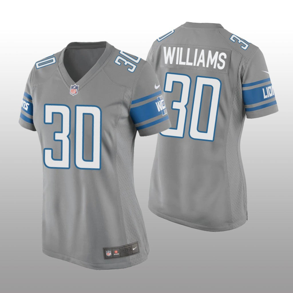 Detroit Lions Jamaal Williams Silver Jersey Game Women's