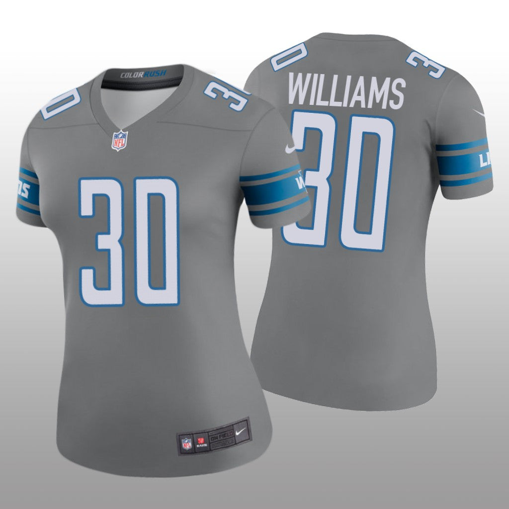 Detroit Lions Jamaal Williams Steel Jersey Color Rush Legend Women's