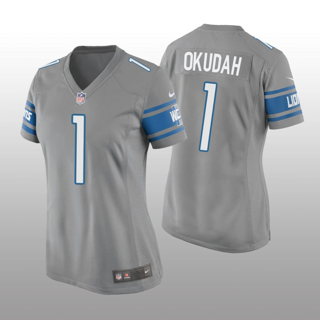 Detroit Lions Jeff Okudah Silver Jersey Game Women's