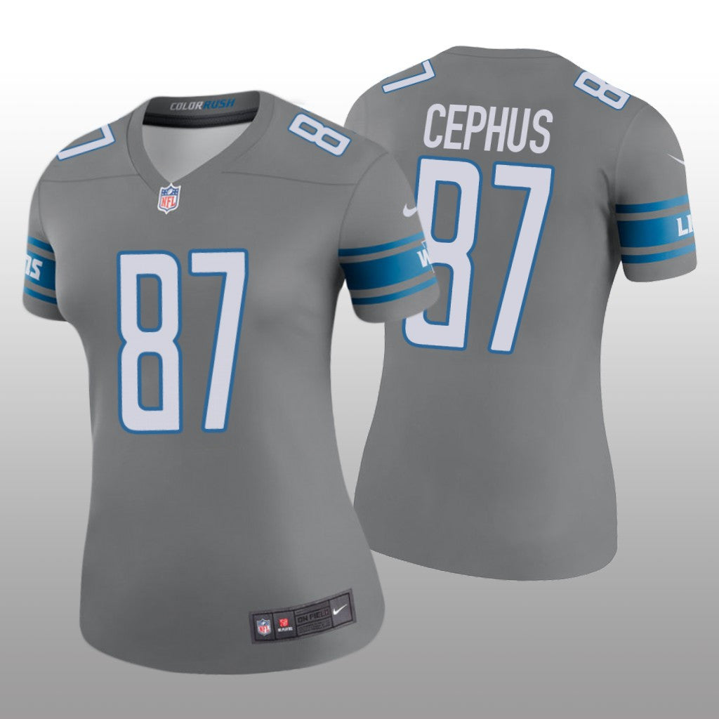Detroit Lions Quintez Cephus Steel Jersey Color Rush Legend Women's
