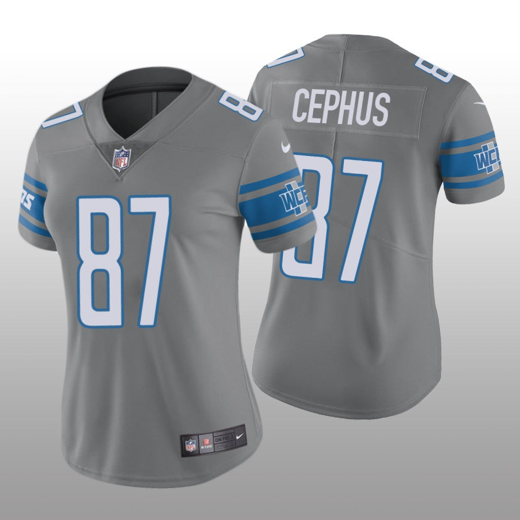 Detroit Lions Quintez Cephus Steel Jersey Color Rush Limited Women's