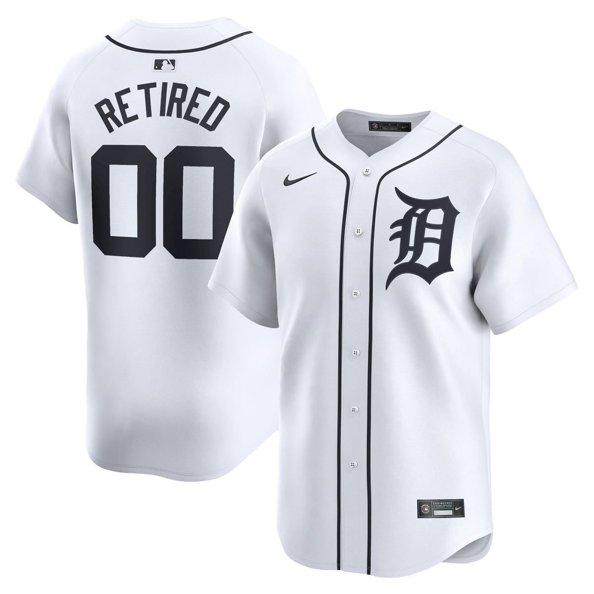Detroit Tigers Nike Home Limited Pick-A-Player Retired Roster Jersey White