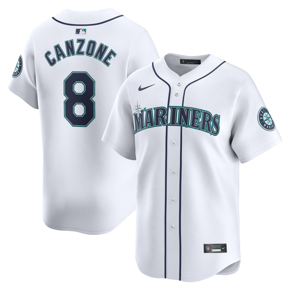 Dominic Canzone Seattle Mariners Nike Home Limited Player Jersey White