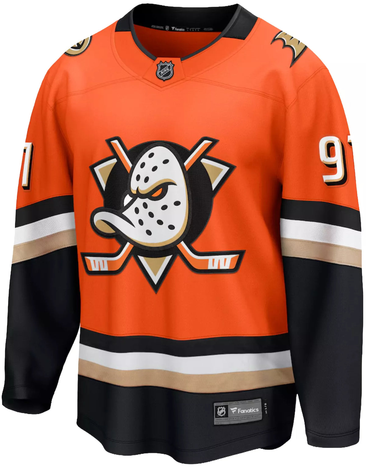 Fanatics Men's Anaheim Ducks Leo Carlsson #91 Orange Home Replica Jersey