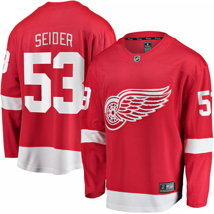 Fanatics Men's NHL Detroit Red Wings Moritz Seider #53 Jersey