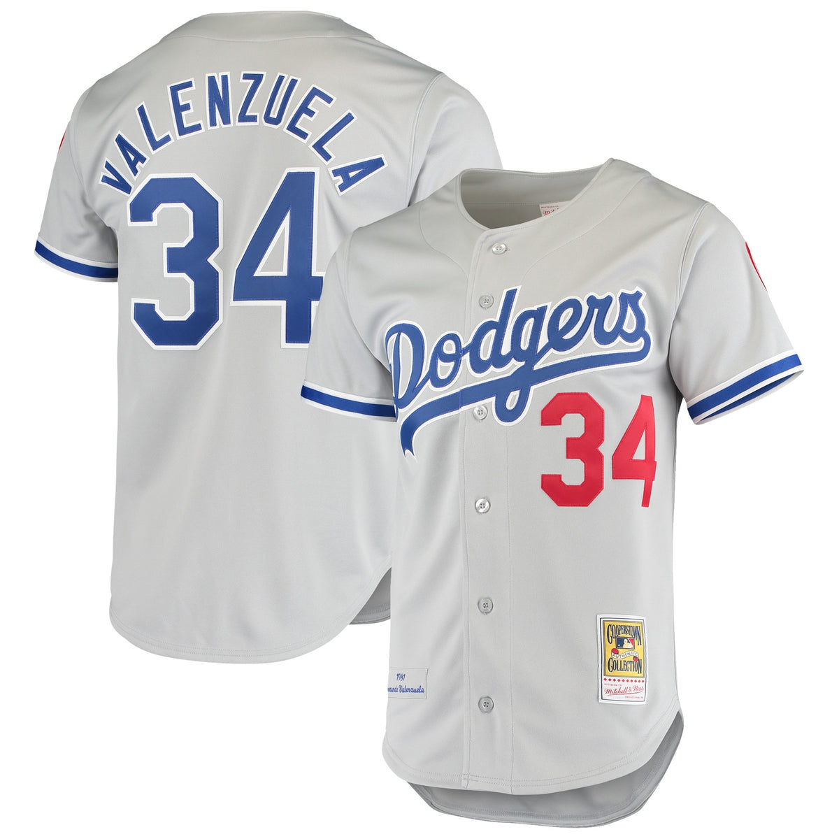 Fernando Valenzuela Los Angeles Dodgers Mitchell Ness Road 1981 Cooperstown Collection Authentic Jersey Gray