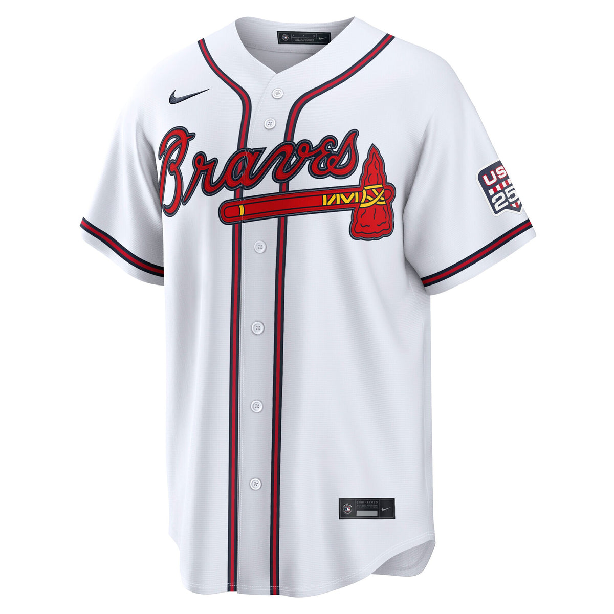Fourth of July Men's Atlanta Braves Ronald Acuí±a Jr. Nike White USA 250 Stadium Jersey