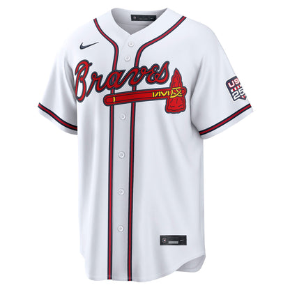 Fourth of July Men's Atlanta Braves Ronald Acuí±a Jr. Nike White USA 250 Stadium Jersey