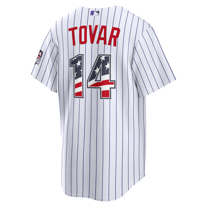 Fourth of July Men's Colorado Rockies Ezequiel Tovar Nike White USA 250 Stadium Jersey