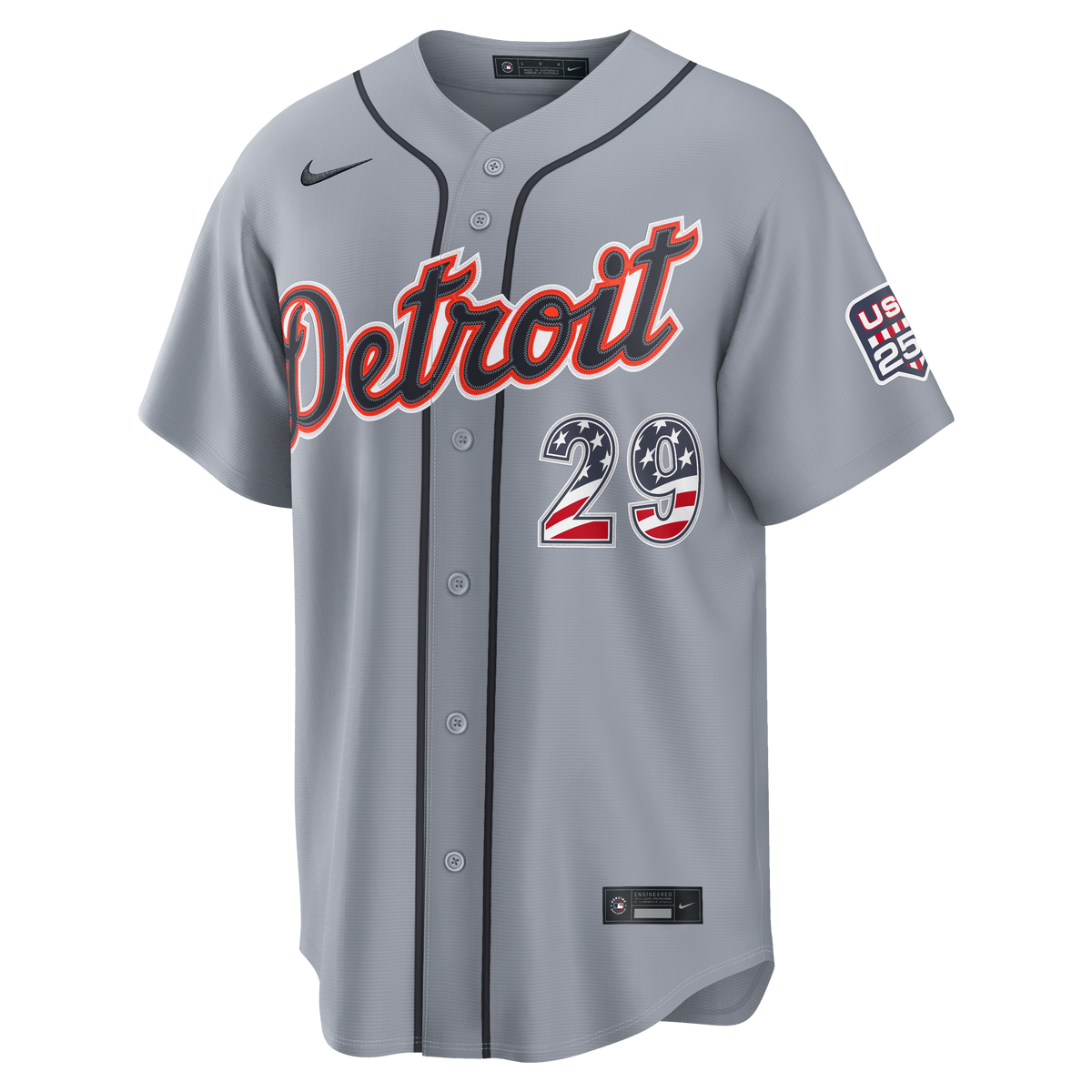 Fourth of July Men's Detroit Tigers Tarik Skubal Nike Gray USA 250 Stadium Jersey