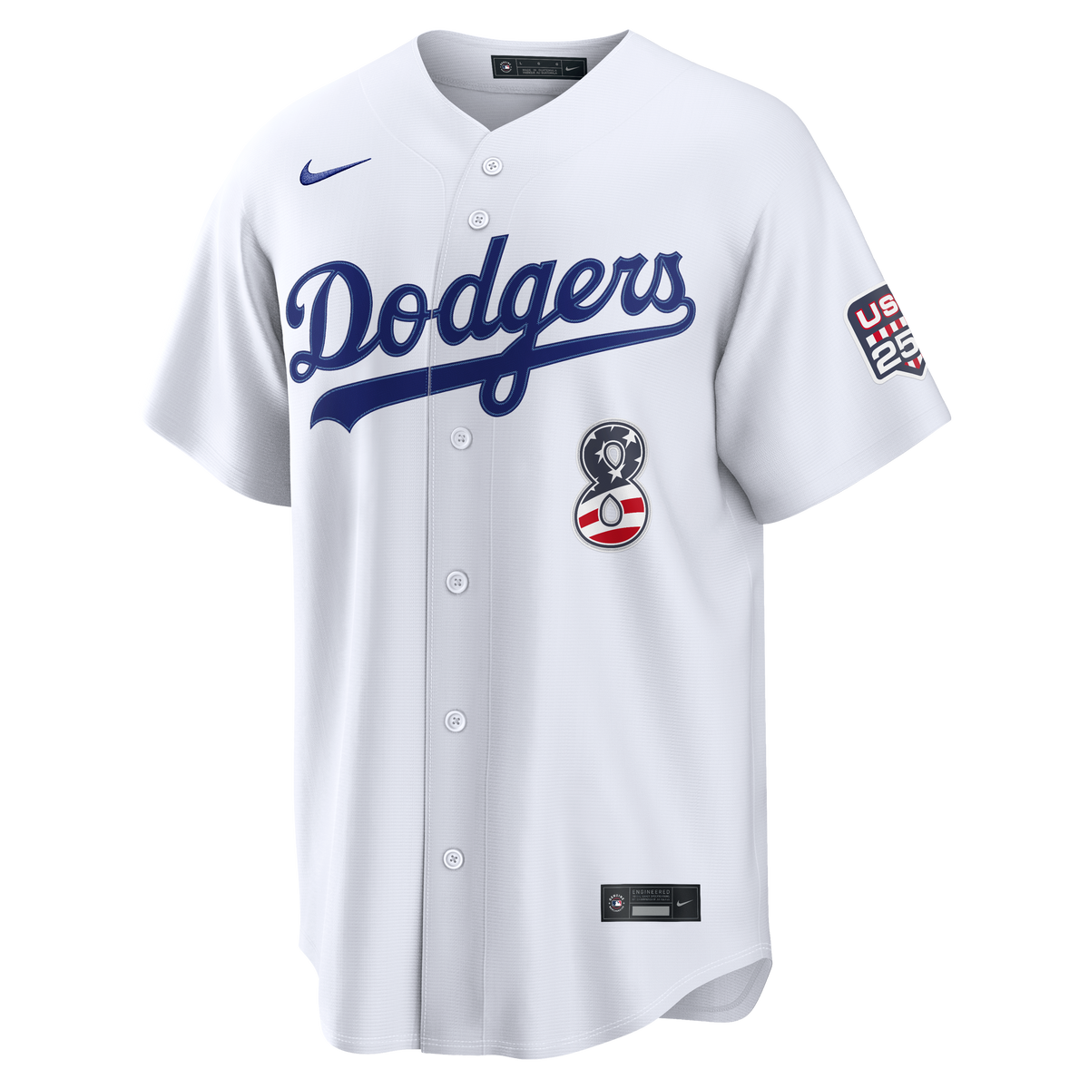 Fourth of July Men's Los Angeles Dodgers Enrique Herní¡ndez Nike White USA 250 Stadium Jersey