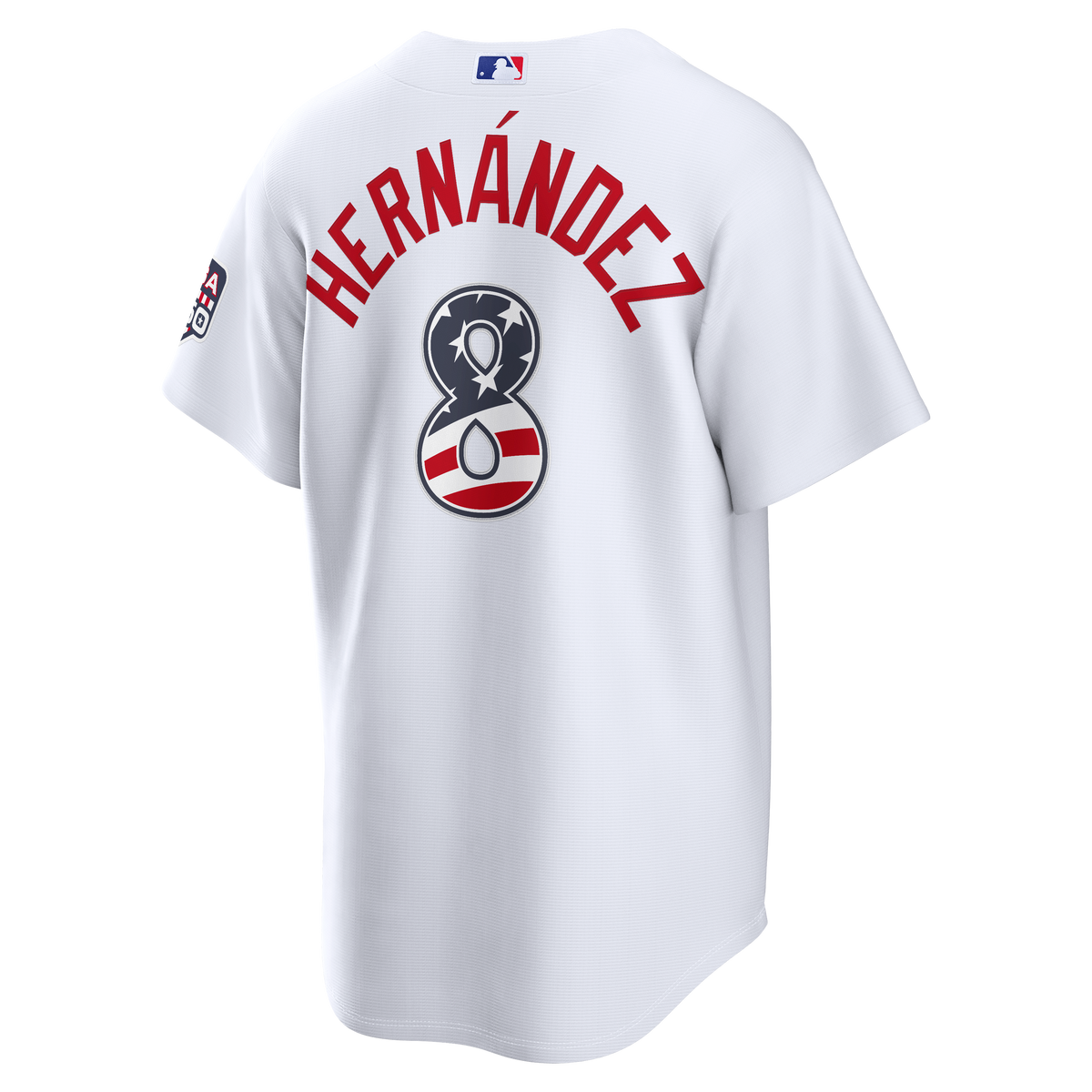 Fourth of July Men's Los Angeles Dodgers Enrique Herní¡ndez Nike White USA 250 Stadium Jersey