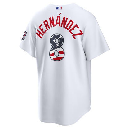 Fourth of July Men's Los Angeles Dodgers Enrique Herní¡ndez Nike White USA 250 Stadium Jersey