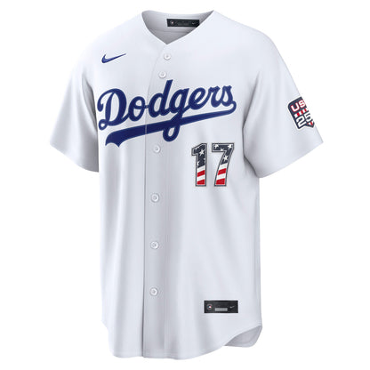 Fourth of July Men's Los Angeles Dodgers Shohei Ohtani Nike White USA 250 Stadium Jersey