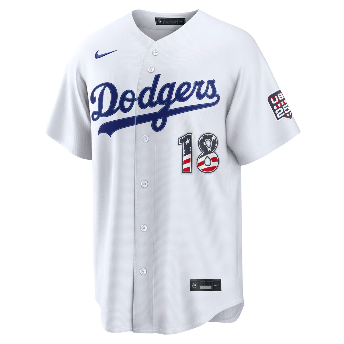 Fourth of July Men's Los Angeles Dodgers Yoshinobu Yamamoto Nike White USA 250 Stadium Jersey