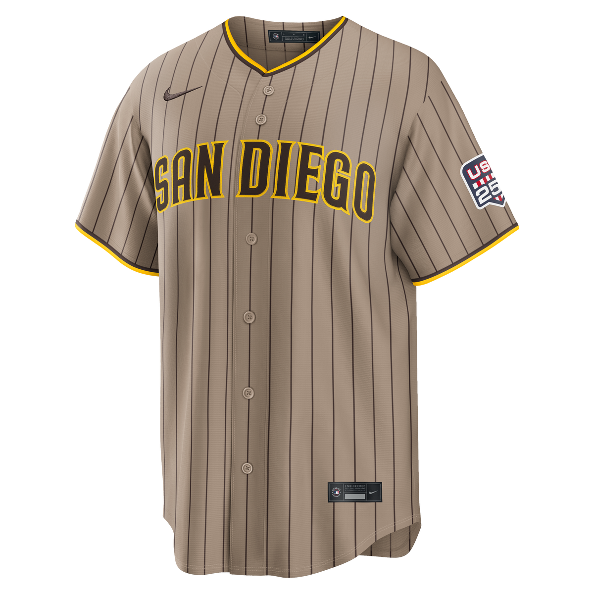 Fourth of July Men's San Diego Padres Manny Machado Nike Sand USA 250 Stadium Jersey