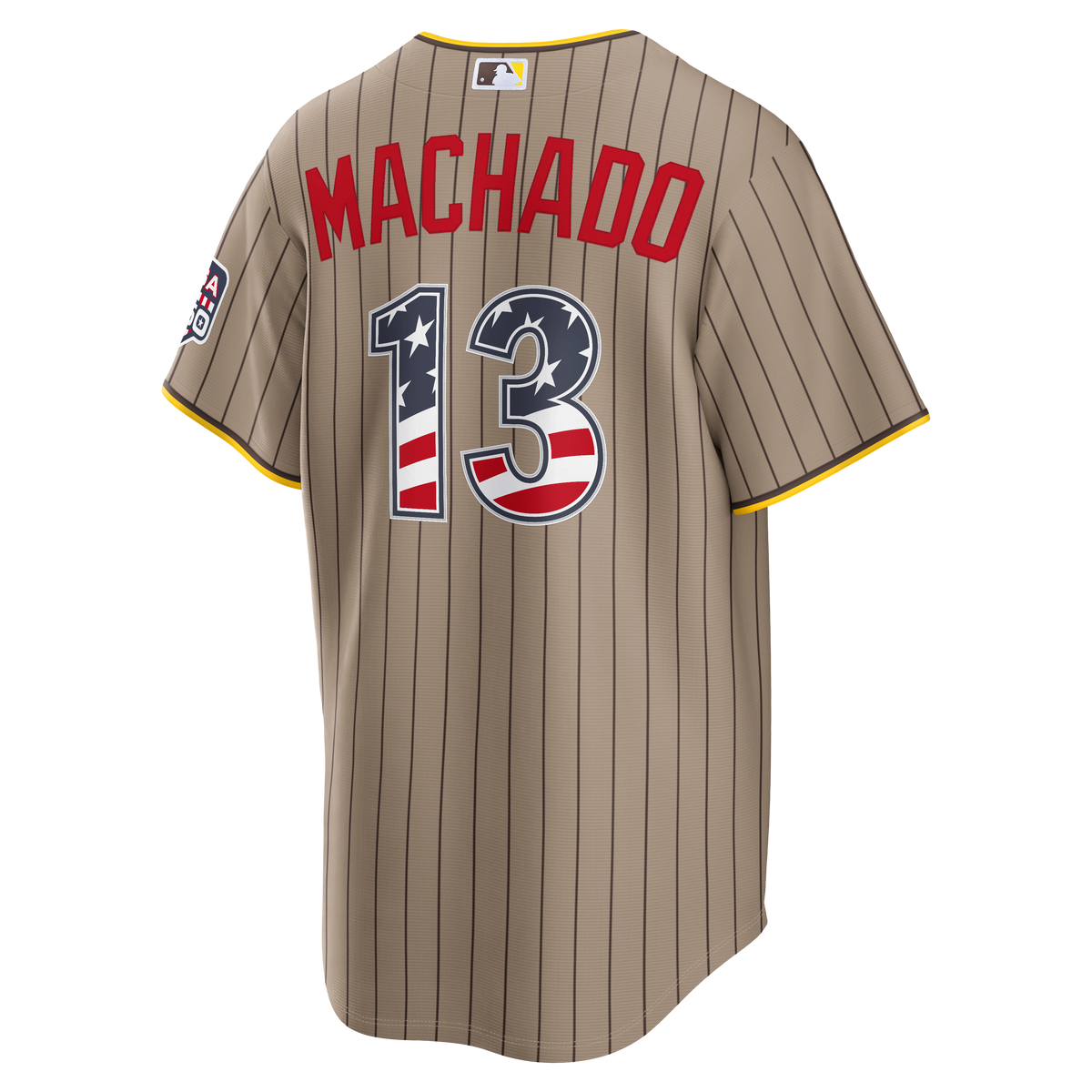 Fourth of July Men's San Diego Padres Manny Machado Nike Sand USA 250 Stadium Jersey