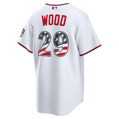 Fourth of July Men's Washington Nationals James Wood Nike White USA 250 Stadium Jersey