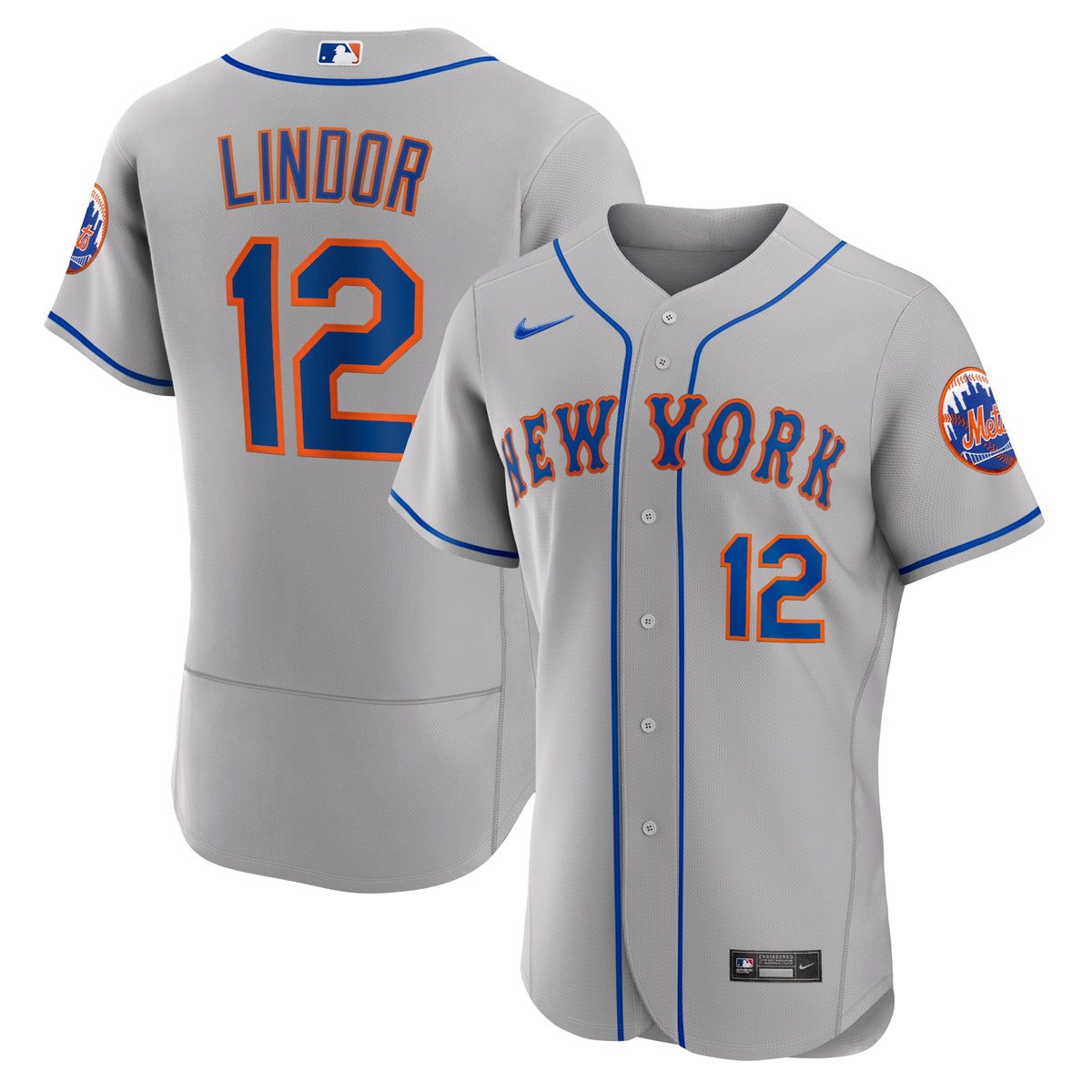 Francisco Lindor New York Mets Nike Road Authentic Player Jersey Gray