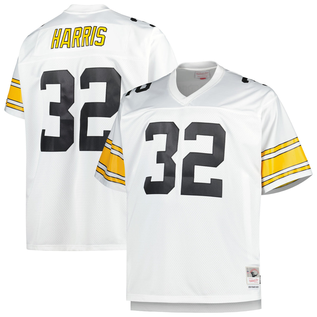 Franco Harris Pittsburgh Steelers Mitchell Ness Big Tall 1976 Retired Player Replica Jersey White