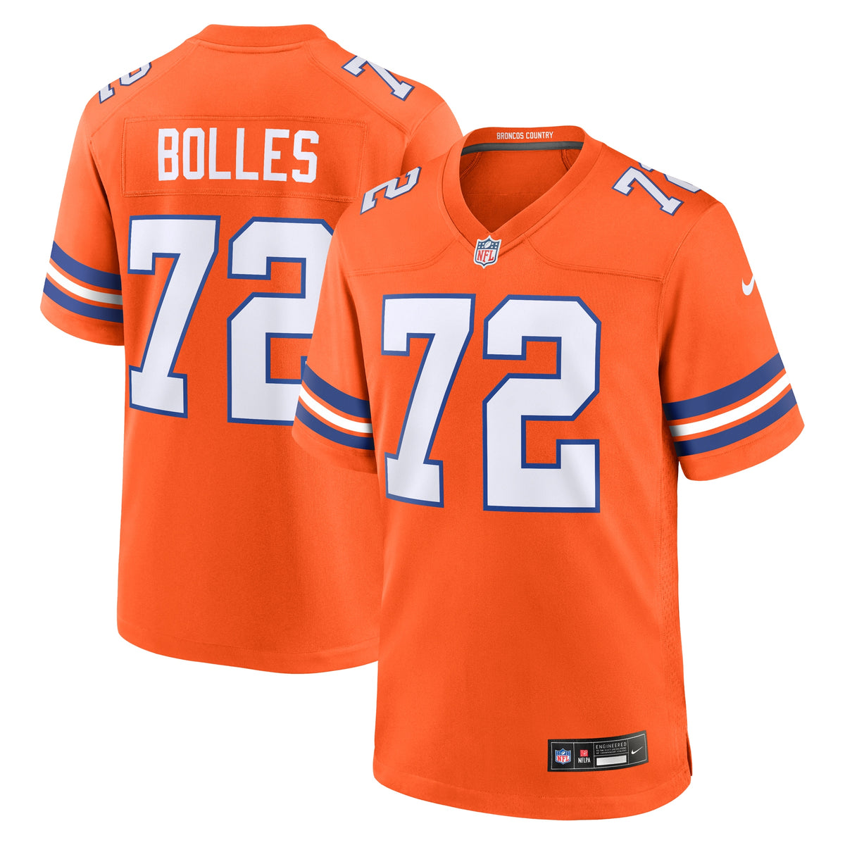 Garrett Bolles Denver Broncos Nike Mile High Collection 1977 Throwback Player Game Jersey Orange