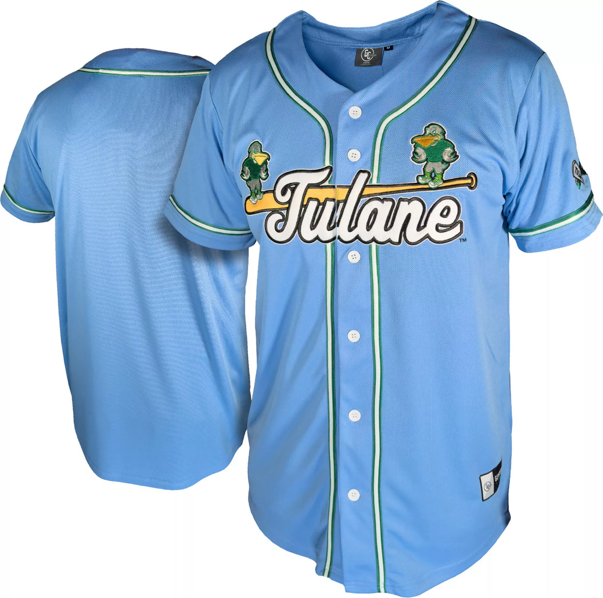 Genuine Collective Men's Tulane Green Wave Replica Light Blue Alternate Baseball Jersey