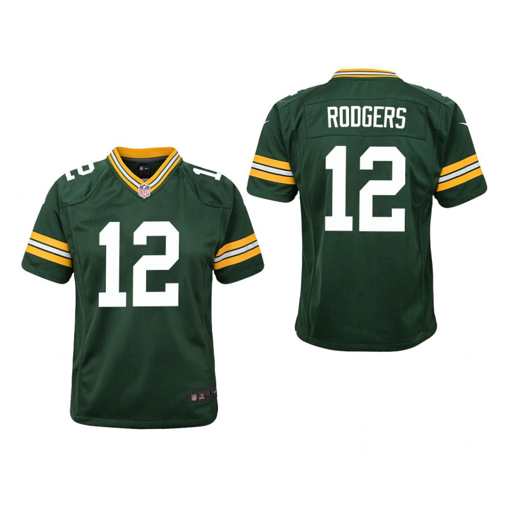 Green Bay Packers Aaron Rodgers Green Jersey Game Youth