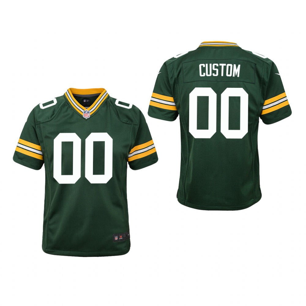 Green Bay Packers Custom Green Jersey Game Youth
