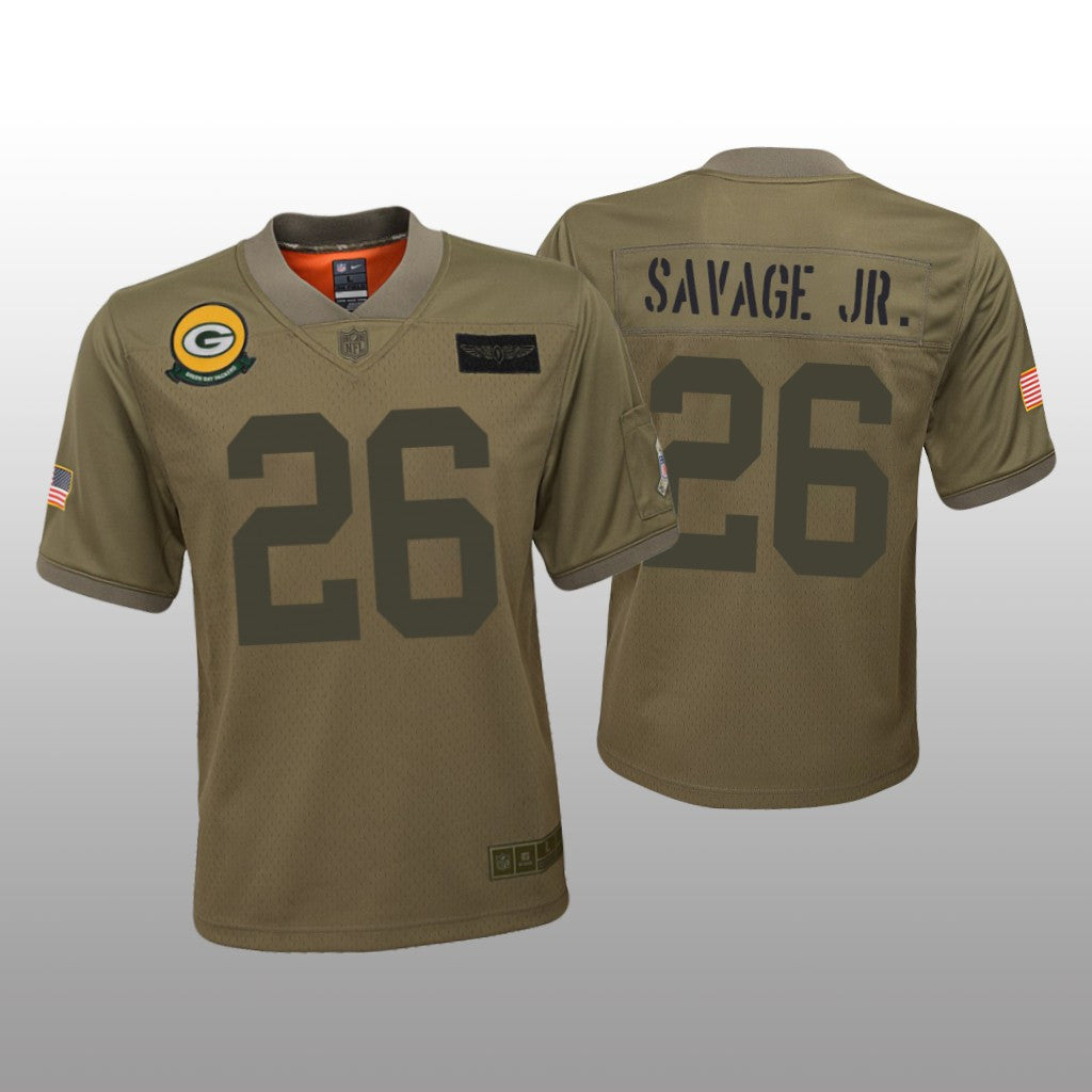 Green Bay Packers Darnell Savage Jr. Camo Game Jersey Salute to Service Youth