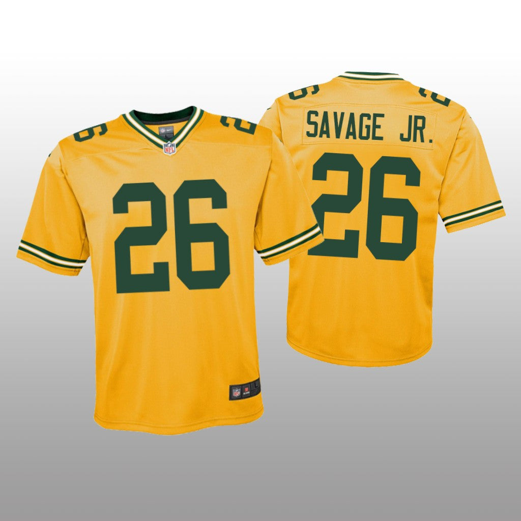 Green Bay Packers Darnell Savage Jr. Gold Jersey Inverted Game Youth